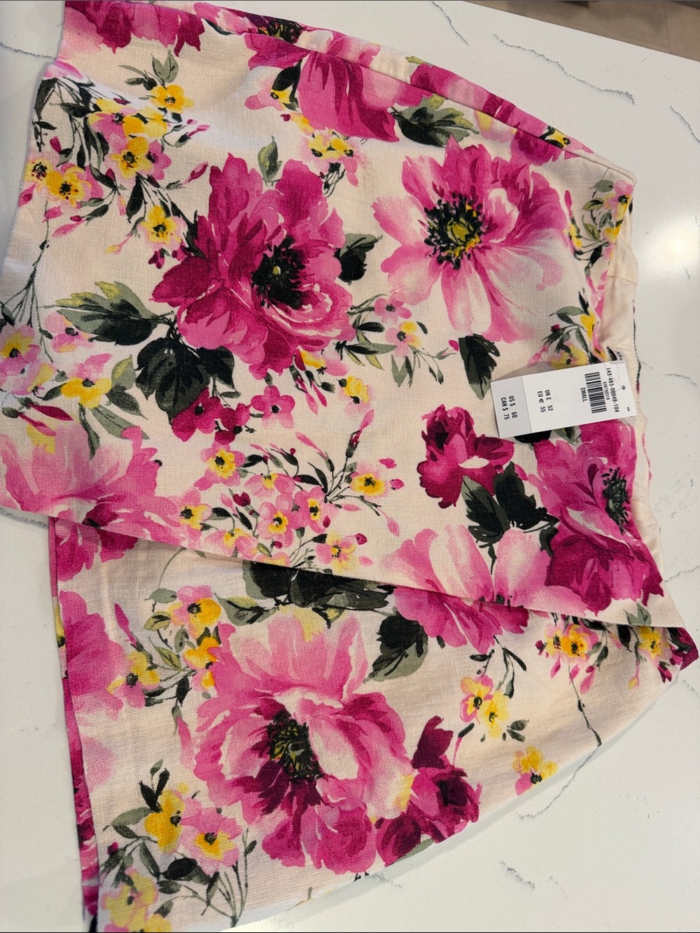 Abercrombie & Fitch Pink Floral Skort with Yellow Accents